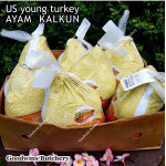 Ayam Kalkun young tender turkey NORBEST USA with pop-up timer HALAL frozen +/- 6 kg/pc (price/kg)
